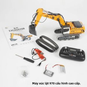 Mô Hình Xe Xúc Mini 970 Tỷ Lệ 1/50 Điều Khiển Từ Xa Có Đèn & Âm Thanh Chất Liệu Kim Loại & Nhựa Đồ Chơi Quà Tặng Dành Cho Độ Tuổi 14+