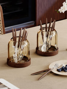 ERMO | High-Quality Antique Style Fruit Fork Set Stainless Steel Dessert Coffee Spoon Storage Jar