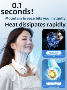 Portable Neck Fan 2023 New Model Personal Lazer Neck Cooling USB Rechargeable Super Long Battery Life Mini Fan for Everyone