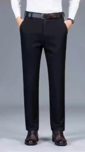 Mens Formal Pants Casual Long Trousers Business Man Suit Pants Thin Slim Fit Stretch fabric