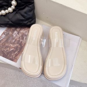 รองเท้าแตะพื้นหนาฮิตในเน็ตรองเท้าแตะแถบเดียวส้นเตารีดลำลองแฟชั่นใส่ออกไปข้างนอกฤดูร้อนสำหรับผู้หญิงรองเท้าแตะเพิ่มความสูงแบบใหม่ฤดูร้อนปี2023