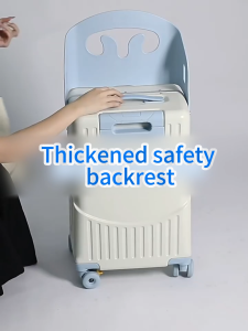 SOFTHOME Front Open Kids Ride On Luggage with Phone Holder Mommy Luggage  Child Carrier Bag Trolley with Seat Pad 360° Wheels with Brake