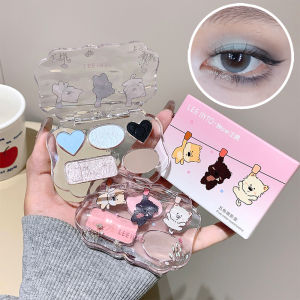 Bảng Phấn Mắt 5 Màu LEEINTO Thiết Kế Hình Chú Chó Con Dễ Thương Kết Thúc Mịn Màng Lấp Lánh Lâu Trôi Làm Sáng Da Dạng Phấn Mắt Dạng Ngang Dành Cho Người Mới Bắt Đầu