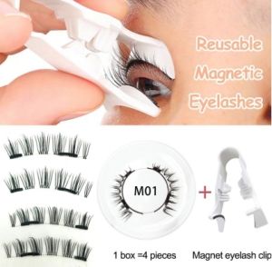 Magnetic Eyelashes Natural Curler Long Thick 3D Magnetic Lashes Reusable Glue-free False Eyelashes with Lash Clip