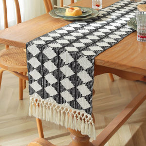 Scandinavian and American Style Cotton Linen Tablecloth Long Strip