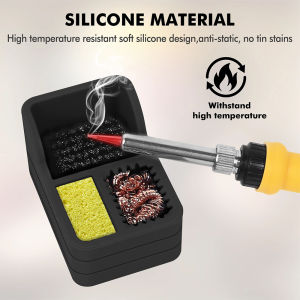 3 IN 1 Soldering Iron Tips Cleaning BOX Steel Brush Sponge Copper Wire 3 Clean Modes Welding Head Tin Slag Remove Cleaner Tool