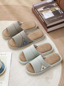 Linen Slippers for Women Spring and Summer Indoor All Year Round For Home Office Bedroom Fabric Craft Cotton Linen Plus Size Slippers Mens Autumn