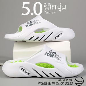 รองเท้าแตะชายหาดกันลื่นสำหรับผู้ชาย รองเท้าแตะแบบสวมสบายสำหรับใส่ในบ้าน รองเท้าแตะส้นหนาสำหรับเล่นกีฬา รองเท้าแตะส้นลิ้นจี่ สวมใส่สบาย รองเท้าแตะผู้ชายสุดเทรนด์