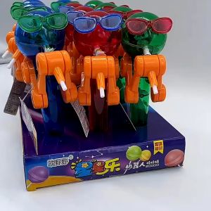 12pcs Creative Lollipop Robot Holder Dust Proof Lollipop Storage Pop Up Toy Decompression Kids Gift