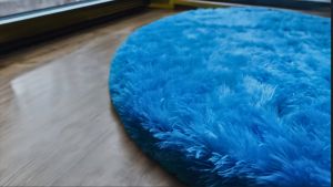 Karpet bulu bulat empuk diameter 100 tebal 4.5cm isi busa Royal foam
