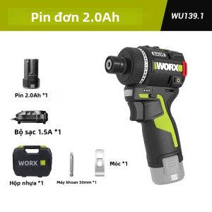 WORX WU139 Máy Vặn Vít Không Dây Không Chổi Than 50N.m 12V Pin Máy Khoan Mini Công Cụ Khoan Điện Nhẹ Cho Không Gian Chật Hẹp
