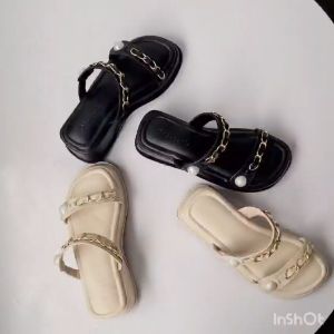 Leora Veddira - Shoeponic - Sandal Wedges - Hak 5 cm - SPN Wedges Rantai - Sendal Dewasa Perempuan