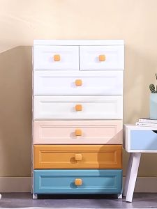 Goody Drawer Cabinet Organizer Durabox Clothes Storage Cabinet With Wheel Cabinet for Bedroom Living Room Bedside table Thickened Imitation Wood Grain Drawer Cabinet