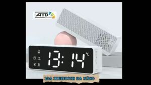 Loa Bluetooth Đồng Hồ Báo Thức Màn Hình LCD Kỹ Thuật Số Toàn Màn Hình Wireless Đồng Hồ Loa Bluetooth Radio