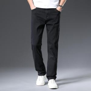 Smoke Grey Mens Casual Straight Leg Jeans Loose Wide Foot Environmental New Type Spring Autumn Style Long Tie Clip