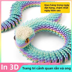 YIRANJIA | Mô Hình Rắn Giả Nối Miếng In 3D Màu Degradé