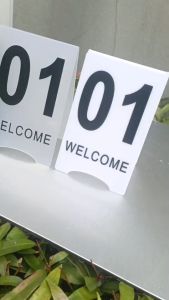 A-shaped Acrylic Table Number Sign ป้ายเลขโต๊ะ เบอร์โต๊ะ จองโต๊ะ ป้ายอะคริลิคตั้งโต๊ะ ทรง A ไซส์ Mini #ACRL-TN0812