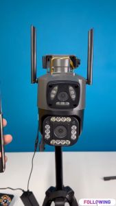 V380 V10 Outdoor CCTV Dual Camera Wifi Connect To Cellphone Dual Lens Waterproof Night Vision Alarm