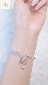 6mm职场三宝手链 白晶x海蓝宝x粉晶Quartz x Aquamarine x Rose Quartz 20cm Workplace Trio Bracelet 通勤百搭开运饰品