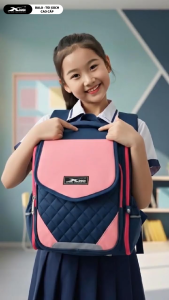 Ba Lô Chống Gù Cho Bé Gái Xbags Xb3107 Màu Hồng Xinh Xắn Nhiều Ngăn Tiện Dụng Chống Nước Tốt Ngăn Chính Mở 180 Độ!