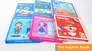 BBTAM MAGNET PUZZLE Funny Face Traffic Dressing Up Girl Boy Educational Magnetic Puzzle Toy Gift