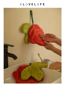 Thickened Coral Fleece Hand Towel Kitchen Bathroom Hanging Style Quick Absorption Coral Velvet Wipe off Cloth Love Life Brand