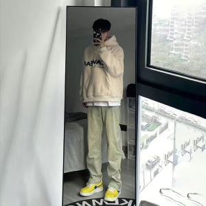 American Retro Washed Yellow Mud Straight Leg Jeans Mens Slim Fit Fashion High Street Youth Trendy Autumn Long Pants