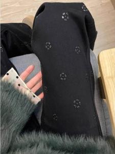 Quần Jeans Denim Ống Rộng Cạp Cao in Hoa Cam Rêu Phong Cách Mỹ Retro Cho Nữ Mùa Thu Quần Dài Thường Ngày