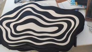 Bathroom Anti-Slip Mat Geometric Pattern Water-Absorbent Quick-Drying Easy-to-Clean Floor Mat Home Decor