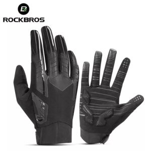 ROCKBROS Motorcycle Gloves SBR Shock Absorption MTB Road Cycling Gloves Full Finger Gloves Anti-slip Breathable Motorcycle Accessories