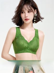 miiow | Maternity Bra No Steel Ring Front Button Style Seamless Backless Underwear For Women Gathered Anti-Sagging Nylon Floral Pattern