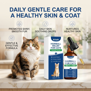 Cat Hair Care Drops Nourishing Dry & Sensitive Skin Smoothing Fur Boost Glossy Reduce Hairball Build-Up Pet Coat Care Supplement