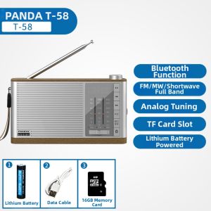 Panda | Portable Wireless Bluetooth Speaker Panda T-58 Retro Integrated Audio Player Card Insertion Small Size Home Use Speaker
