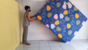 Sarung Kasur Resleting Motif Hijau Daun Semua Ukuran