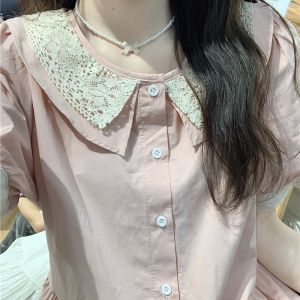 French Initial Sweet Doll Collar Long Dress Womens Fresh Style Forest System Art Fairy Gentle Wind Summer Cotton Midi Dress