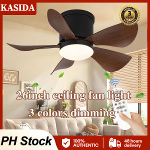 KASIDA 26inch Nordic ceiling fan with light modern ceiling lights with fan with remote 3 colors Lights 6 speed ceiling fan light silent ceiling fan with led lights for living room bedroom kitchen Dining Room
