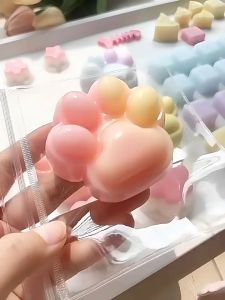 Colored Jelly Wax Knead Music Set Diy handmade material Package fire seal wax granule cat paw mold for children gift