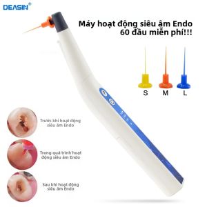 Bộ Kích Hoạt Nha Khoa Siêu Âm Với Đèn LED 60 Đầu Dò Mềm Dùng Cho Tưới Rửa Bằng Sóng Âm Và Làm Sạch Ống Tủy Răng - Dụng Cụ Nha Khoa