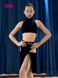 Weni Latin Dance Costume Spring Summer New High Collar Sleeveless Tassel Professional Training Dancewear Girls Practice Suit