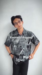 SUWALL Kemeja Lengan Pendek Rayon Pria Motif Terbaru Bahan Adem Size L Sampai 2XL SWL013