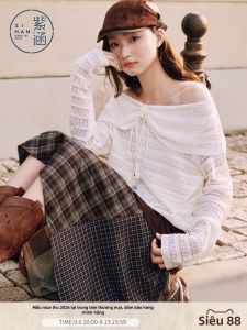 BY IHAPPY | Áo Sweater Len Dệt MESH Một Bờ Vai