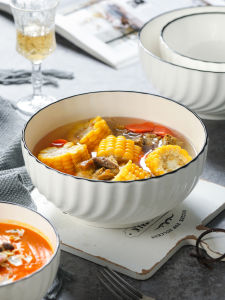 Yomerto | Underglaze Colored Ceramic Soup Bowl