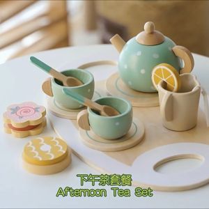 Childrens Pretend Sweet Shop - Cooking Toys Kitchen Toys Ice Cream Desserts Tea Set Wooden Playset Toy for Girl and Boy - 儿童仿真甜品店雪糕冰淇淋茶具售卖商店男童女孩过家家木制玩具