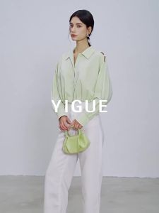 Yigue | Cotton Batwing Sleeve Lace Hollowed Out Ruffle Shirt
