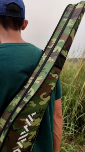 Tas Pancing Fiber Loreng Selempang Ukuran 80/100/120 Cm Muat 1-2 Joran Pancing