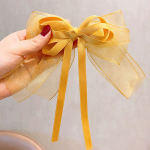 Red Ribbon Bow Hair Clip