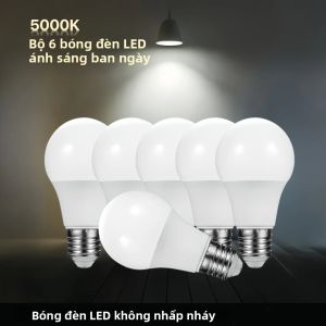 Bộ Bóng Đèn LED 6 Chiếc E27 Base 3-20Watt Tùy Chọn 6500K/4000K/3000K Ánh Sáng Ban Ngày Ấm Áp Cho Phòng Khách Sử Dụng Trong Nhà Tiết Kiệm Năng Lượng