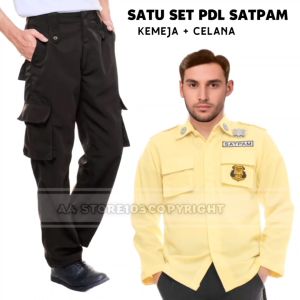 SERAGAM SATPAM KREM LENGAN PANJANG BAHAN TWIST LEMBUT - KEMEJA SATPAM CREAM TERBARU