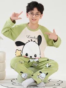New 2025 Pachadog Childrens Sleepwear Long Sleeve Thin Cotton Home Clothes for Boys Spring Autumn Pure Cotton Breathable