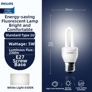 Philips | Spiral Standard Energy Saving Light Bulb E27 White/Yellow